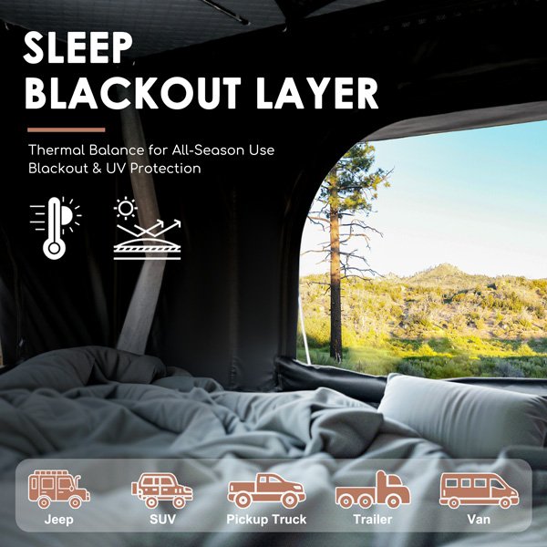 Demonstration of excellent light-blocking and UV protection features of ROVEROLL SkyNest Tent Combo