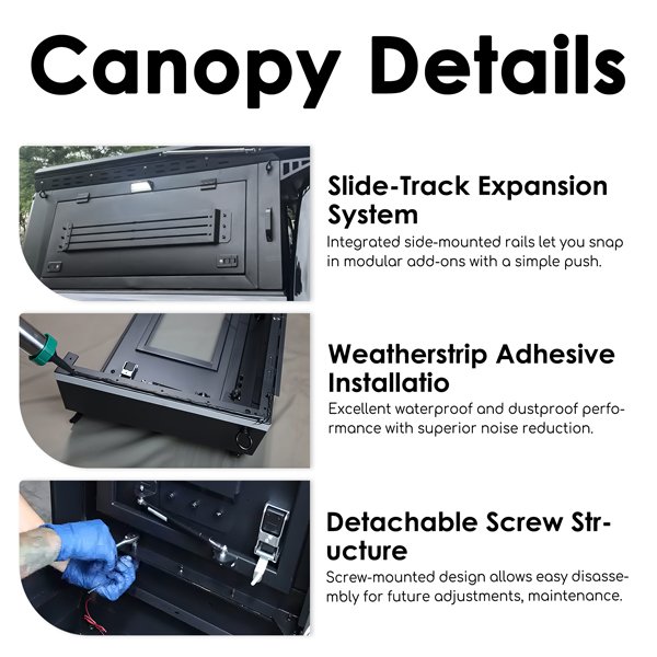 Detailed views of various parts of ROVEROLL SkyNest Tent Combo