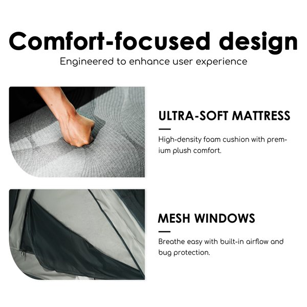 ROVEROLL Soft Shell Roof Top Tent interior design focused on comfort and ventilation