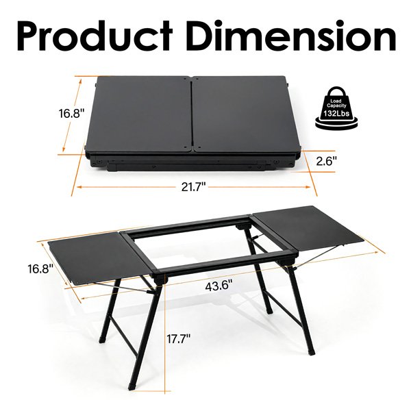 Dimension diagram of ROVEROLL GoCamp-IGT Camping Kitchen Base Set