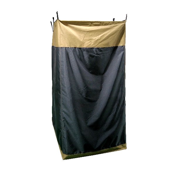 ROVEROLL Shower Tent in expandedopen position on white background