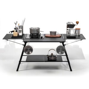 White background usage example of ROVEROLL GoCamp-IGT Camping Kitchen Base Set