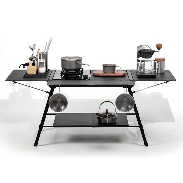 White background usage example of ROVEROLL GoCamp-IGT Camping Kitchen Base Set