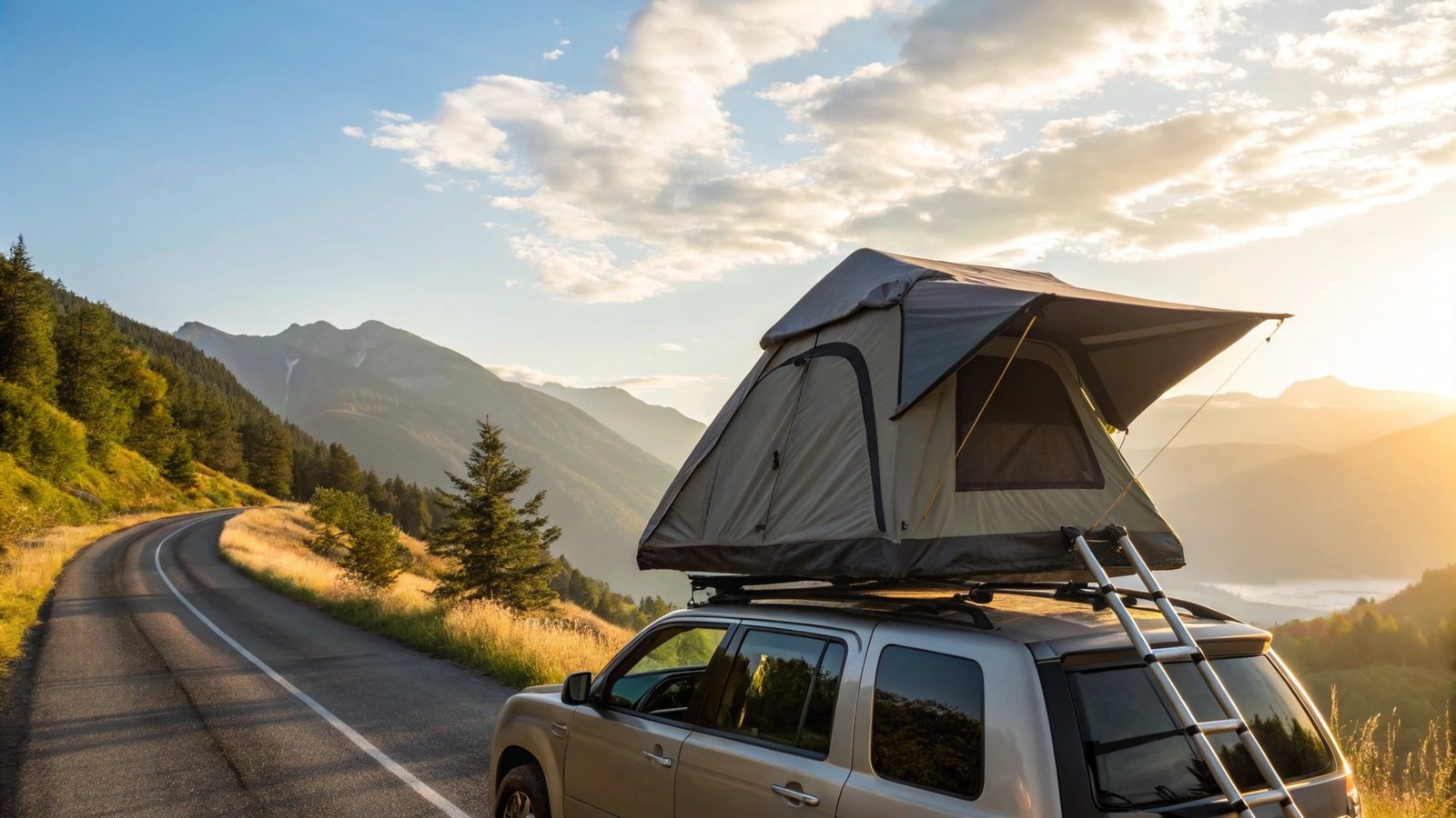Roveroll rooftop tent installation on compatible roof rack