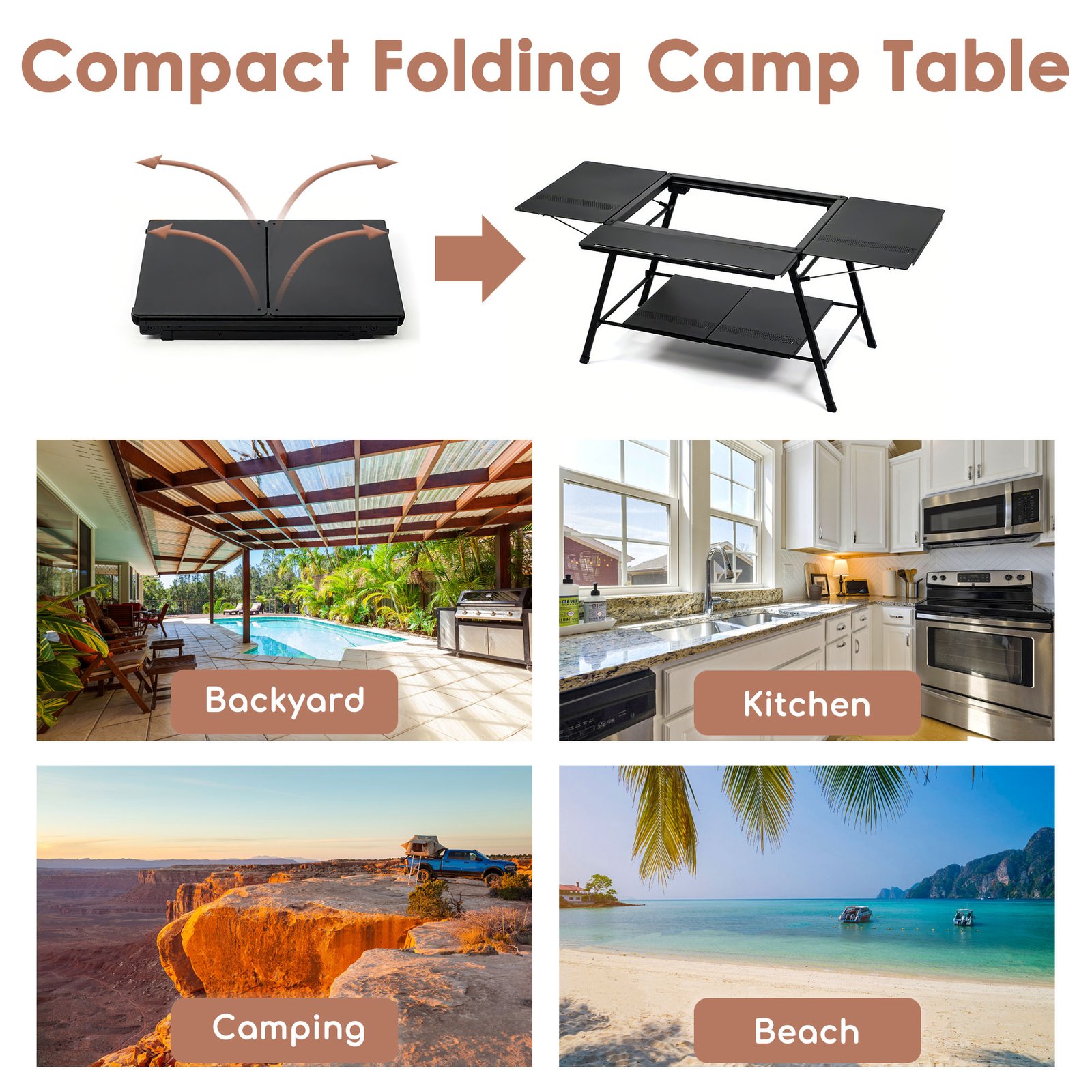 compact folding camp table